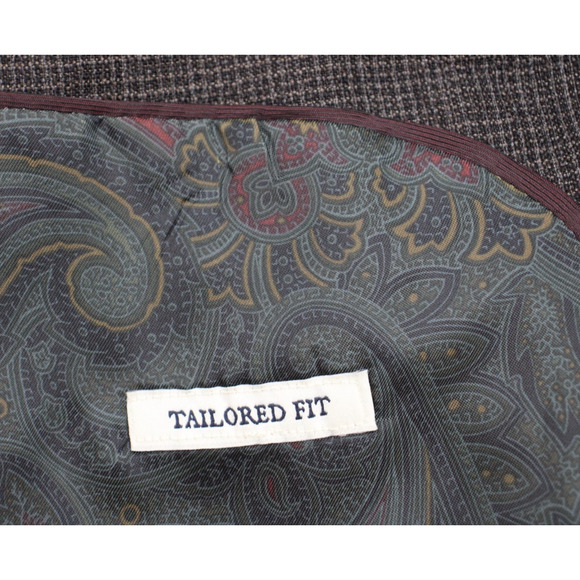 Jos A Bank 1905 Blazer Mens 44L Brown Microcheck 100% Wool Washington - Picture 5 of 11